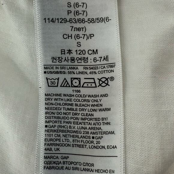 Gap Kids Linen Blend White Button Down Shirt Size 6‑7 Small 100% Cotton Preowned - Picture 4 of 4